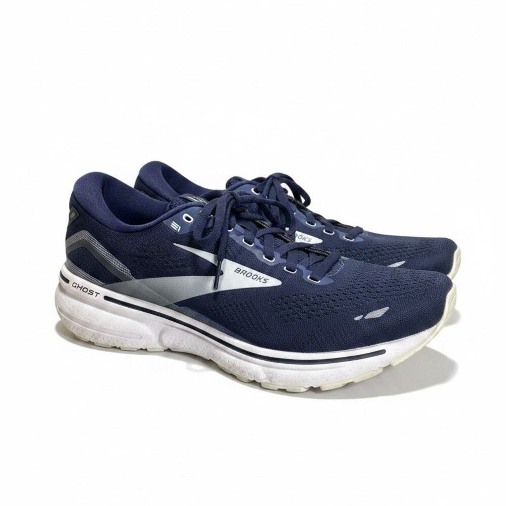 Brooks Ghost Running Shoes Women Size 8 Wide Preowned Navy and White DNA Loft V2